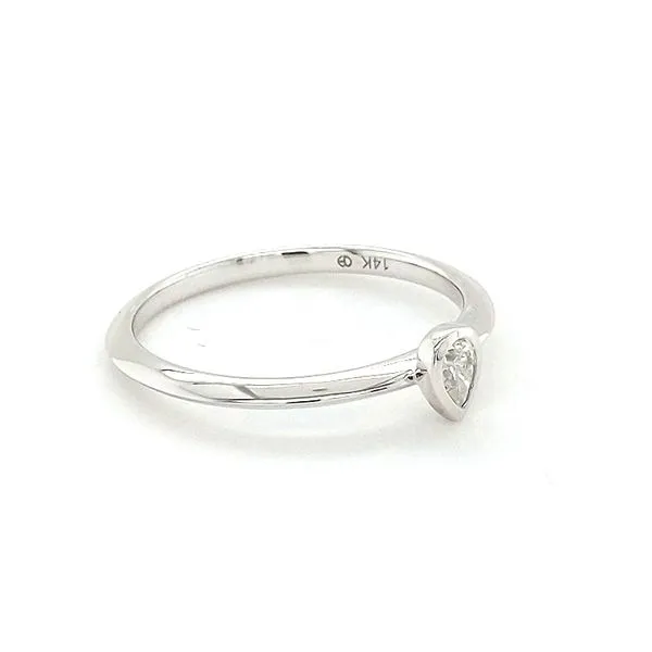 14kt White Gold and Pear Shaped Diamond Fashion Ring Image 3 Stambaugh Jewelers Defiance, OH