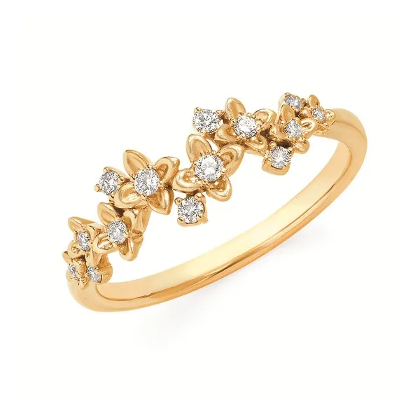 14kt Yellow Gold Diamond Fashion Floral Ring Stambaugh Jewelers Defiance, OH