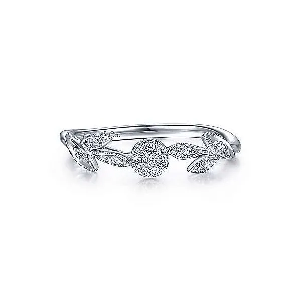 14kt White Gold and Diamond Leaf Ring Stambaugh Jewelers Defiance, OH