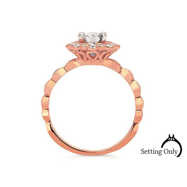 Forever Elegant 14kt Rose Gold Halo Engagement Ring Image 2 Stambaugh Jewelers Defiance, OH