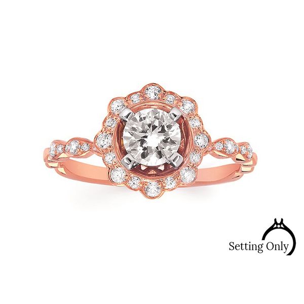 Forever Elegant 14kt Rose Gold Halo Engagement Ring Stambaugh Jewelers Defiance, OH