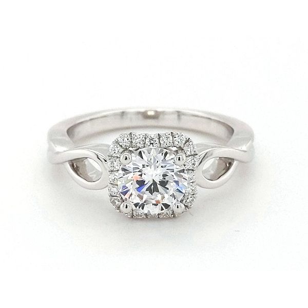 Elma Designs 18kt White Gold Halo Diamond Engagement Ring Image 2 Stambaugh Jewelers Defiance, OH