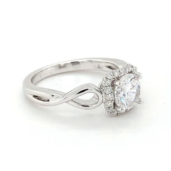 Elma Designs 18kt White Gold Halo Diamond Engagement Ring Image 3 Stambaugh Jewelers Defiance, OH