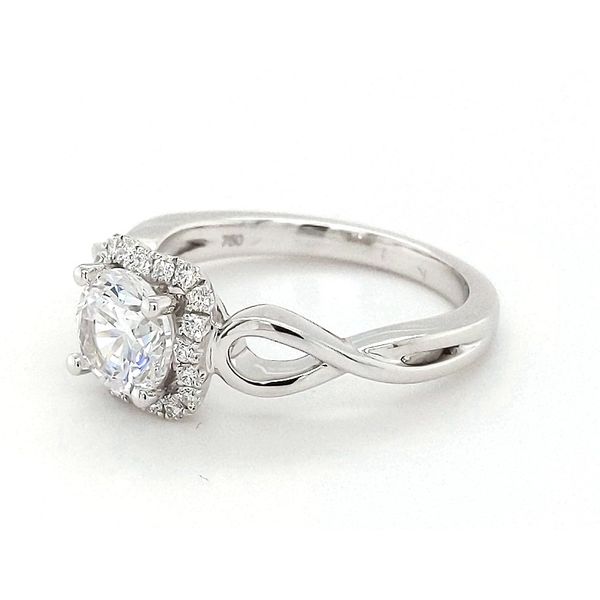 Elma Designs 18kt White Gold Halo Diamond Engagement Ring Image 4 Stambaugh Jewelers Defiance, OH