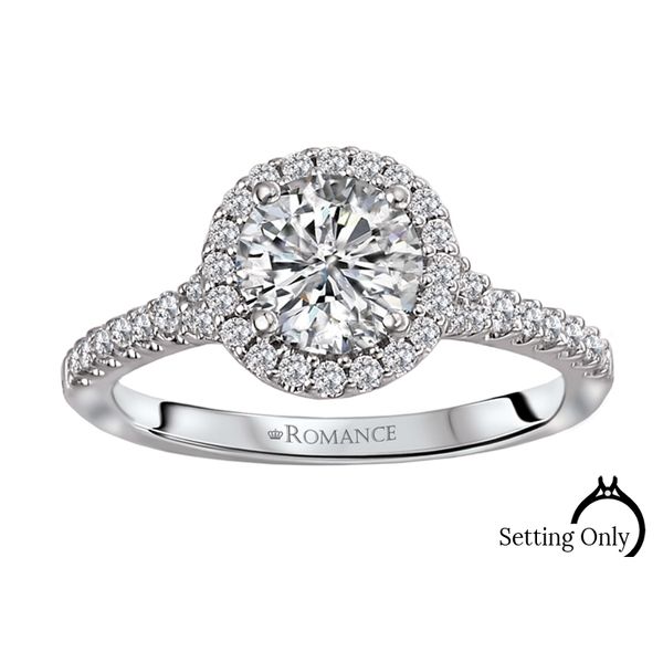 14kt White Gold Round Halo Engagement Ring by Romance Stambaugh Jewelers Defiance, OH