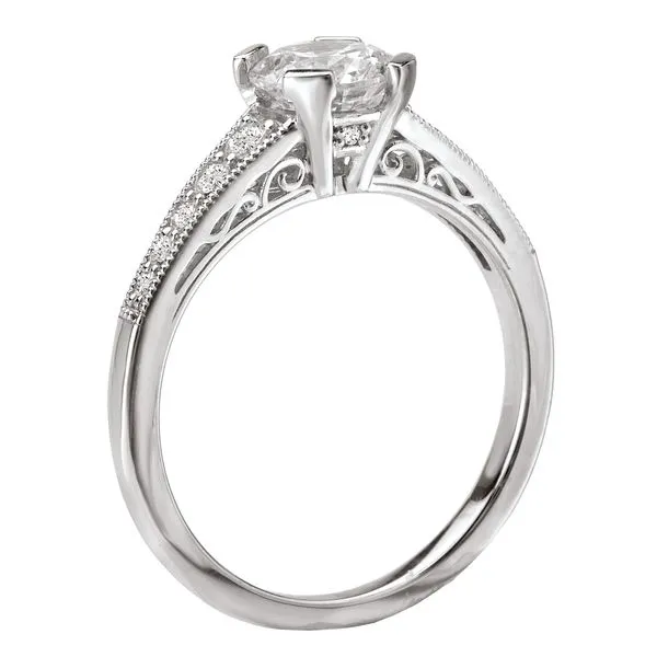 Romance 14kt White Gold Vintage Engagement Ring Image 3 Stambaugh Jewelers Defiance, OH