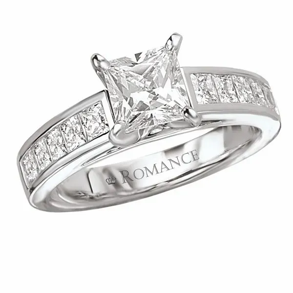 Romance 14kt White Gold Princess Engagement Mounting Stambaugh Jewelers Defiance, OH