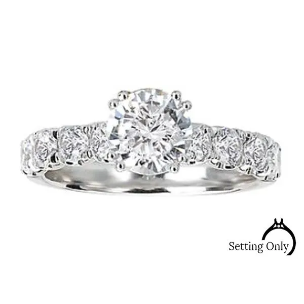 Romance 14kt White Gold Halo Engagement Mounting Stambaugh Jewelers Defiance, OH