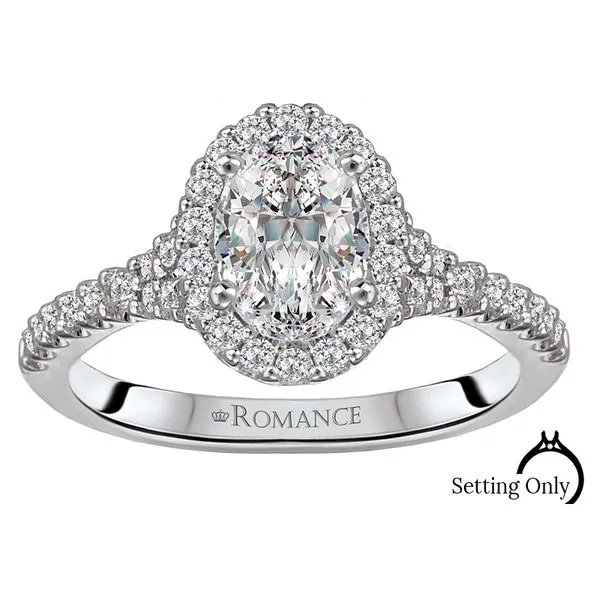 Romance 14kt White Gold Halo Engagement Mounting Stambaugh Jewelers Defiance, OH