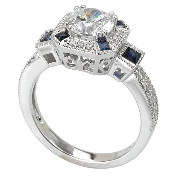 Romance 14kt White Gold Halo Engagement Mounting Image 3 Stambaugh Jewelers Defiance, OH