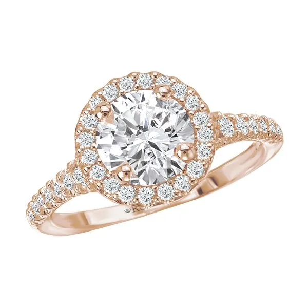 Romance 14kt Rose Gold Halo Engagement Mounting Image 2 Stambaugh Jewelers Defiance, OH