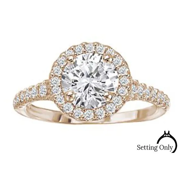 Romance 14kt Rose Gold Halo Engagement Mounting Stambaugh Jewelers Defiance, OH
