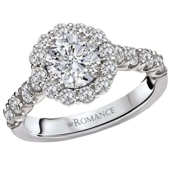 Romance 14kt White Gold Halo Engagement Mounting Image 2 Stambaugh Jewelers Defiance, OH