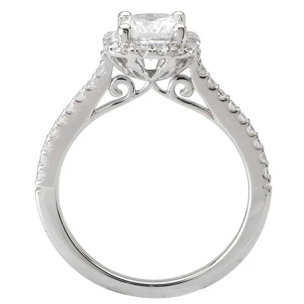 Romance 14kt White Gold Halo Engagement Mounting Image 3 Stambaugh Jewelers Defiance, OH
