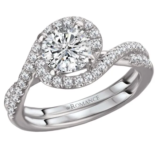 Romance 14kt White Gold Halo Engagement Mounting Image 2 Stambaugh Jewelers Defiance, OH