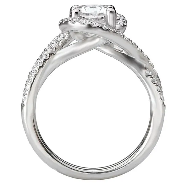 Romance 14kt White Gold Halo Engagement Mounting Image 3 Stambaugh Jewelers Defiance, OH