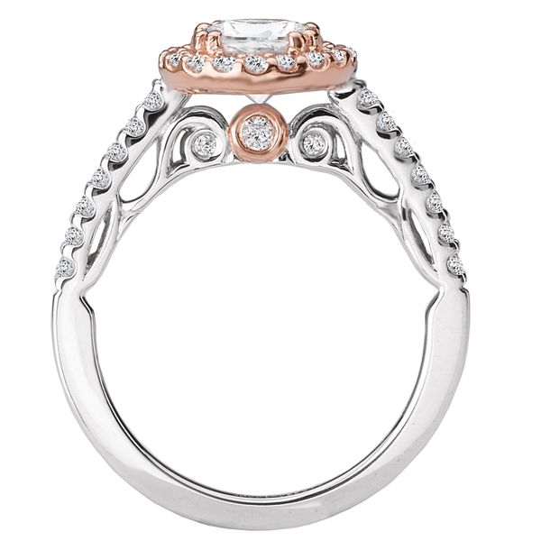 Romance 14kt Rose and White Gold Halo Engagement Mounting Image 3 Stambaugh Jewelers Defiance, OH