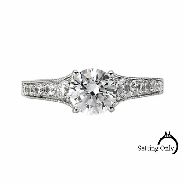 Romance 14kt White Gold Vintage Engagement Mounting Stambaugh Jewelers Defiance, OH