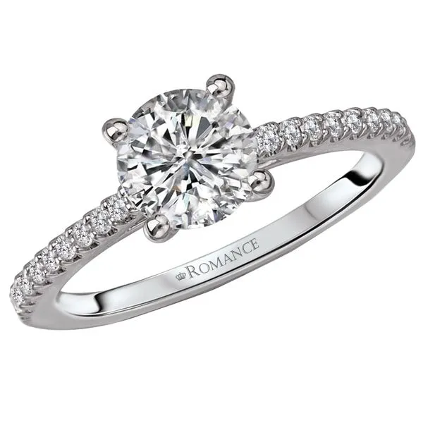 Romance 14kt White Gold Straight Line Engagement Mounting Image 2 Stambaugh Jewelers Defiance, OH