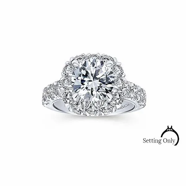 Gabriel and Co. White Gold Halo Engagement ring 