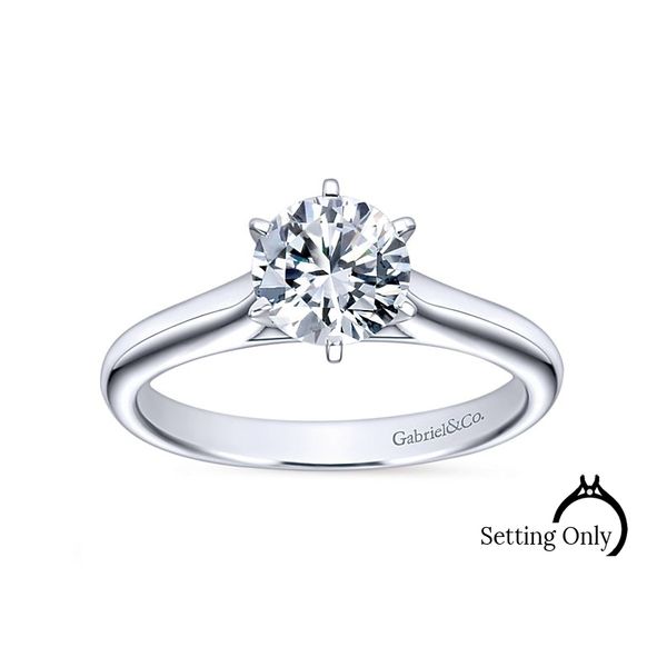 Allie 14kt White Gold Solitaire Engagement Ring by Gabriel & Co Stambaugh Jewelers Defiance, OH