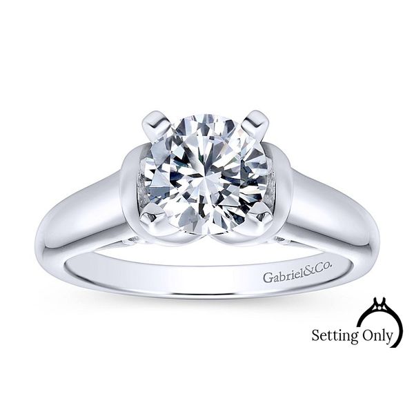 Lenora 14kt White Gold Solitaire Engagement Ring by Gabriel & Co Stambaugh Jewelers Defiance, OH