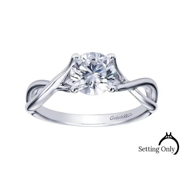 Kylo 14kt White Gold Twisted Engagement Ring by Gabriel & Co. Stambaugh Jewelers Defiance, OH
