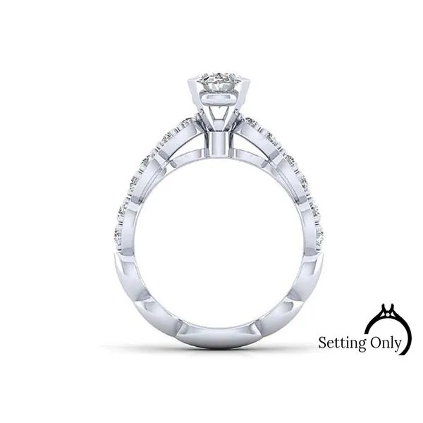 Rowan 14kt White Gold Straight Line Engagement Ring by Gabriel & Co. Image 2 Stambaugh Jewelers Defiance, OH