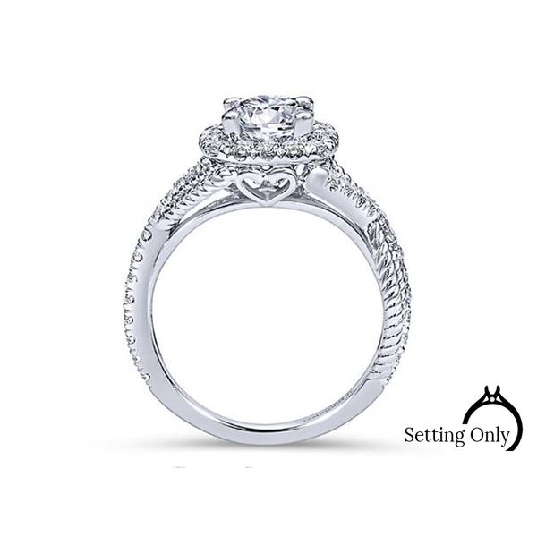 Avalon 14kt White Gold Halo Engagement Ring by Gabriel & Co. Image 2 Stambaugh Jewelers Defiance, OH