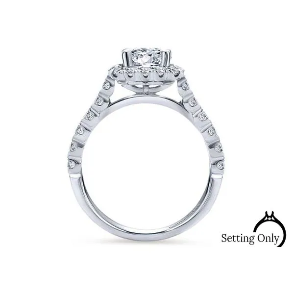 Parker 14kt White Gold Halo Engagement Ring by Gabriel & Co. Image 2 Stambaugh Jewelers Defiance, OH