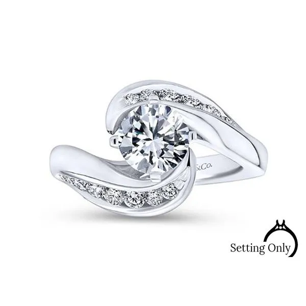 Hayley 14kt White Gold Bypass Engagement Ring by Gabriel & Co. Stambaugh Jewelers Defiance, OH
