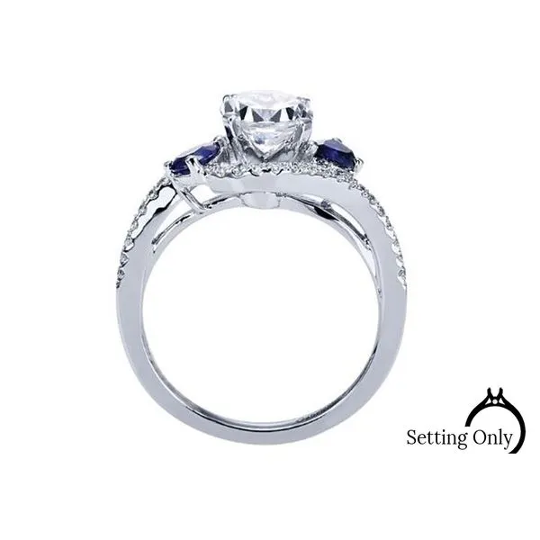 Demi 14kt White Gold 3-Stone Engagement Ring by Gabriel & Co Image 2 Stambaugh Jewelers Defiance, OH