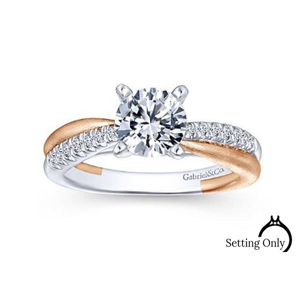 Kendall 14kt White and Rose Gold Engagement Ring by Gabriel & Co Stambaugh Jewelers Defiance, OH