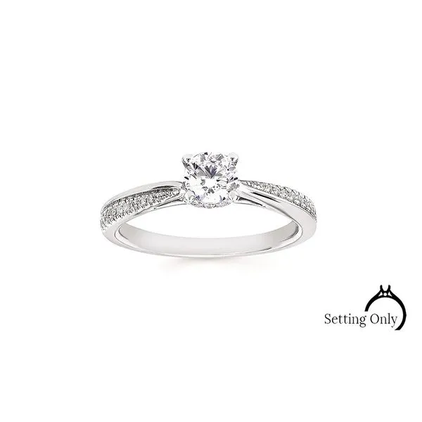 14kt White Gold Straight Line Engagement Ring Stambaugh Jewelers Defiance, OH