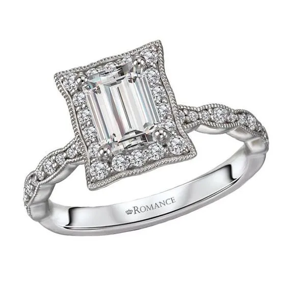 Romance 14kt White Gold Halo Engagement Mounting Image 2 Stambaugh Jewelers Defiance, OH