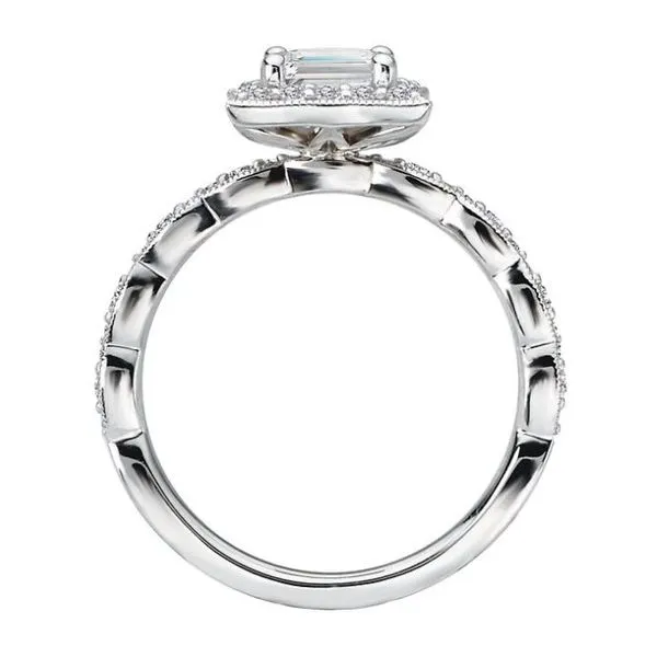 Romance 14kt White Gold Halo Engagement Mounting Image 3 Stambaugh Jewelers Defiance, OH