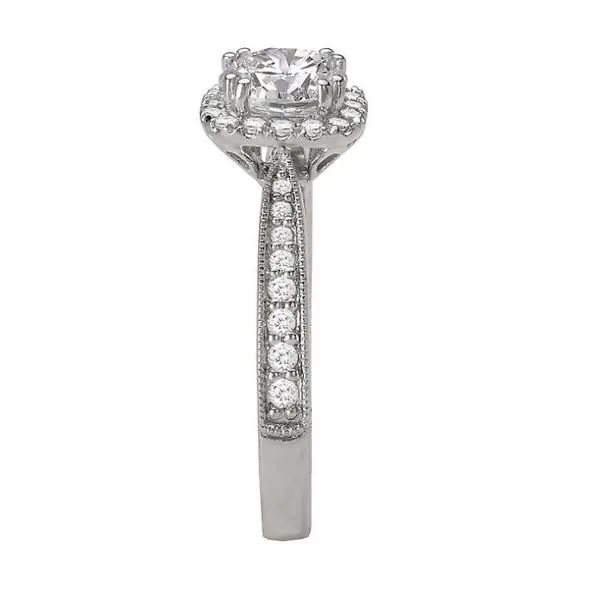 Romance 14kt White Gold Halo Engagement Mounting Image 4 Stambaugh Jewelers Defiance, OH