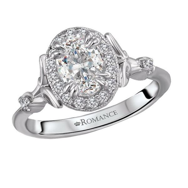 Romance 14kt White Gold Halo Engagement Mounting Image 2 Stambaugh Jewelers Defiance, OH
