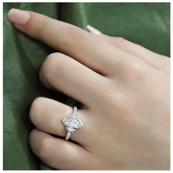 Romance 14kt White Gold Halo Engagement Mounting Image 5 Stambaugh Jewelers Defiance, OH
