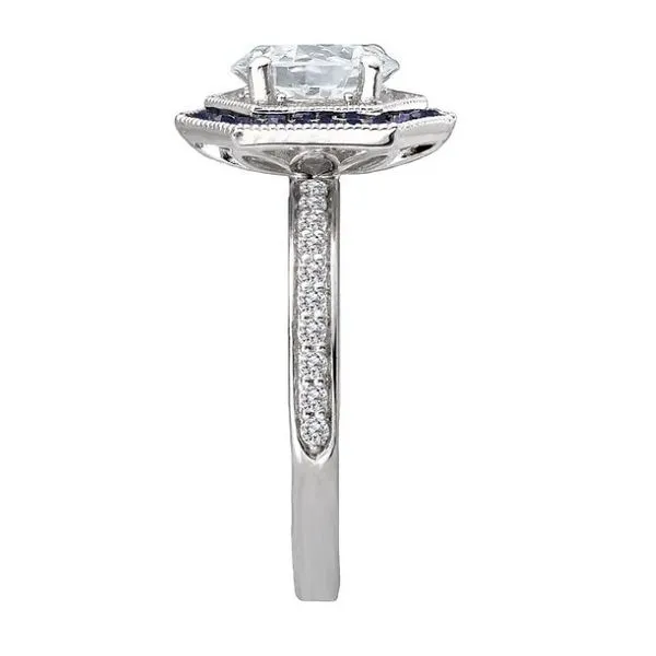 Romance 14kt White Gold Sapphire Halo Engagement Mounting Image 4 Stambaugh Jewelers Defiance, OH