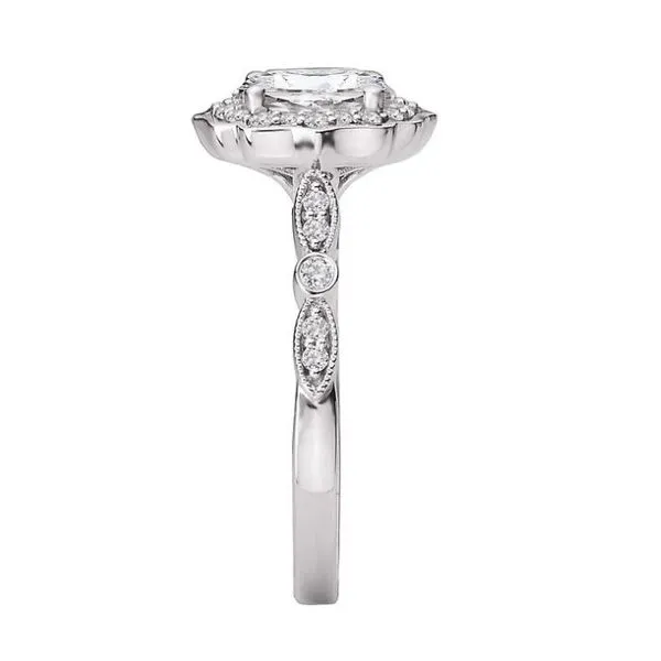 Romance 14kt White Gold Halo Engagement Mounting Image 4 Stambaugh Jewelers Defiance, OH