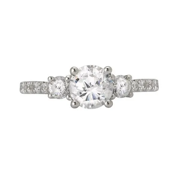 Romance 14kt White Gold 3-Stone Engagement Mounting Image 5 Stambaugh Jewelers Defiance, OH