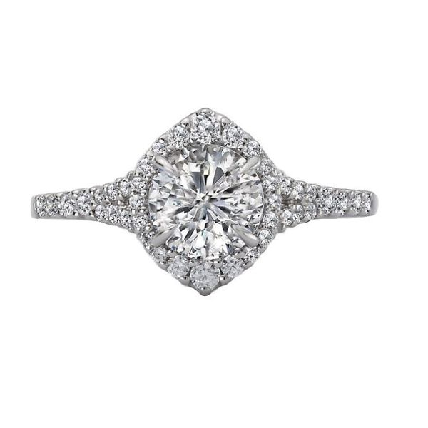 Romance 14kt White Gold Halo Engagement Mounting Image 5 Stambaugh Jewelers Defiance, OH