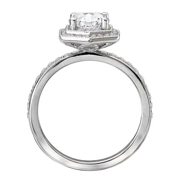 Romance 14kt White Gold Halo Engagement Mounting Image 3 Stambaugh Jewelers Defiance, OH