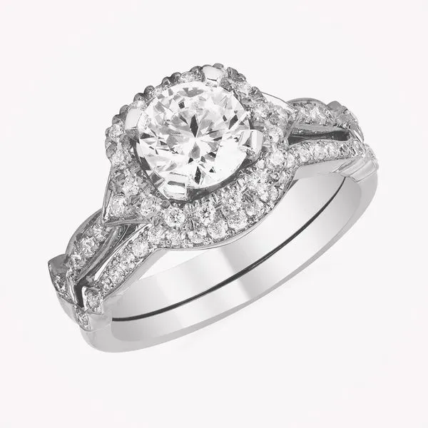 14kt White Gold Forever Elegant™ Halo Engagement Mounting Image 3 Stambaugh Jewelers Defiance, OH