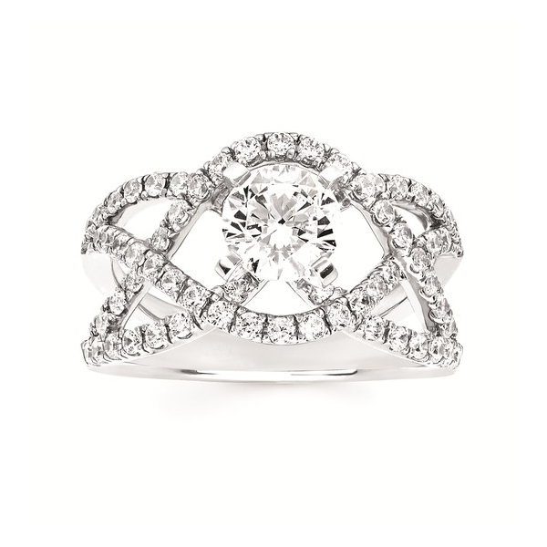14kt White Gold Orbit Split Shank Engagement Mounting Image 2 Stambaugh Jewelers Defiance, OH