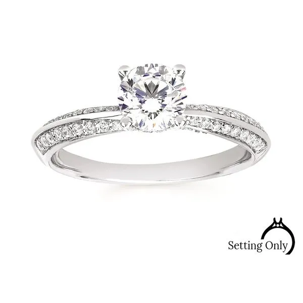 14K White Gold Modern Bridal Diamond Engagement Mounting Stambaugh Jewelers Defiance, OH