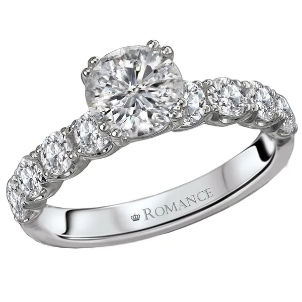Romance 14kt White Gold Straight Engagement Mounting Image 3 Stambaugh Jewelers Defiance, OH