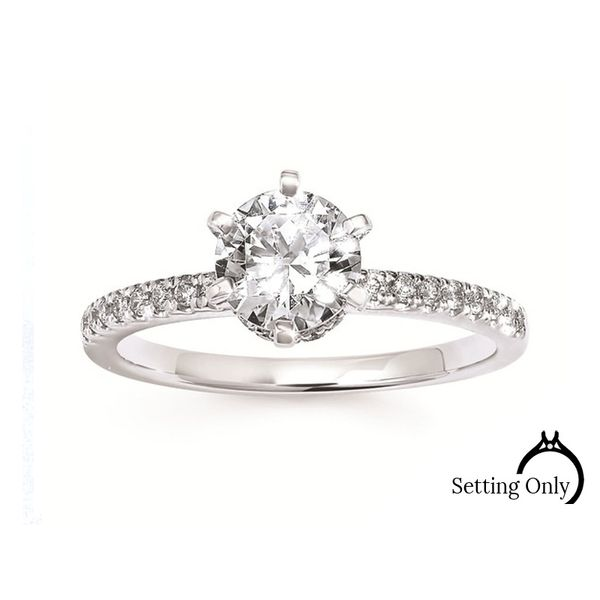 14kt White Gold Straight Design Diamond Engagement Mounting Stambaugh Jewelers Defiance, OH