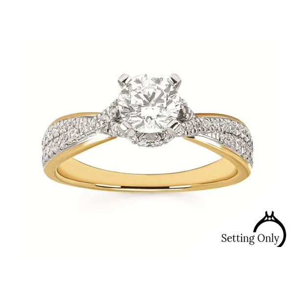 14kt White and Yellow Gold Engagement Mounting Image 2 Stambaugh Jewelers Defiance, OH